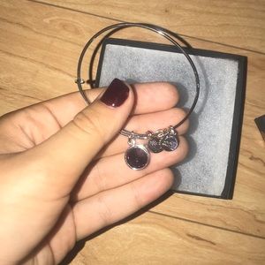 Alex and Ani - February Amethyst Silver Bangle